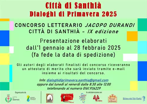 Concorso Letterario "Jacopo Durandi 2025" IX edizione