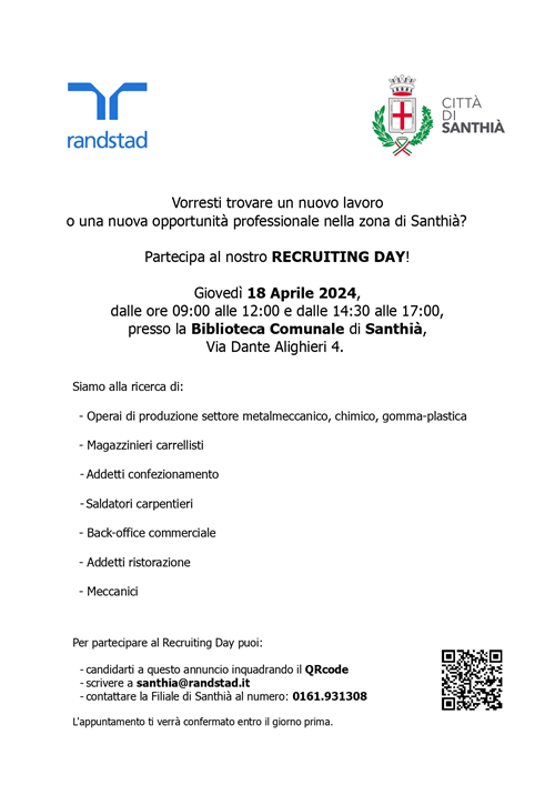 Recruiting Day Randstad - 18 APRILE 2024